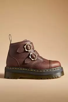 Ботинки с цветочным узором Dr. Martens Devon, коричневый