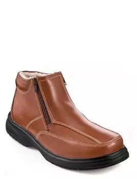 Ботинки с двумя молниями на меховой подкладке Chums, коричневый