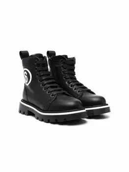 Ботинки с логотипом MM6 Maison Margiela Kids, черный
