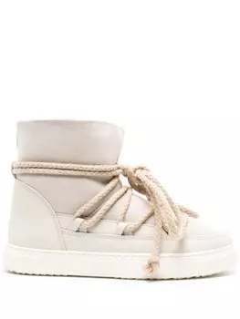 Ботинки с мехом и шнуровкой Inuikii, бежевый