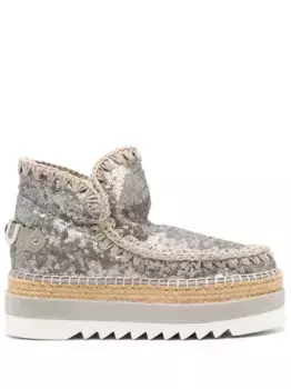 Ботинки с пайетками Mou, серебяный