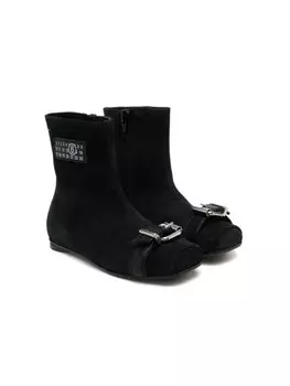 Ботинки с пряжкой MM6 Maison Margiela Kids, черный