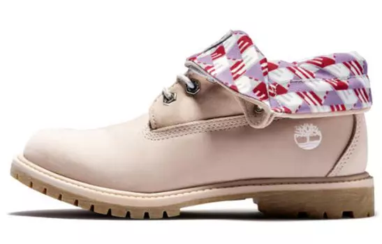 Ботинки с роликовым верхом женские светло-розовые Timberland