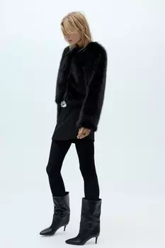 Ботинки с рюшами ZARA, черный