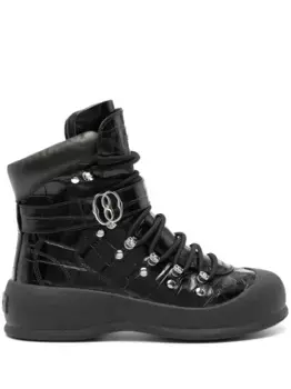 Ботинки с тиснением под крокодила Bally, черный