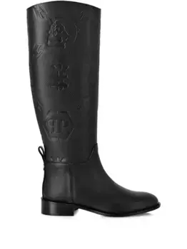 Ботинки с тисненой монограммой Philipp Plein, черный