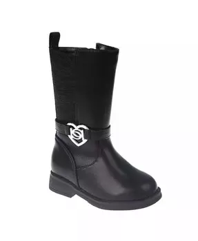 Ботинки с высоким сердцем для маленьких девочек Bebe, черный