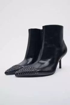 Ботинки с заклепками ZARA, черный