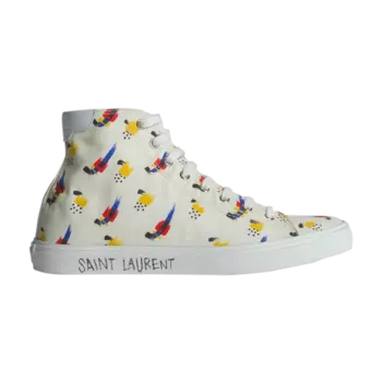 Ботинки Saint Laurent Malibu Mid, белый