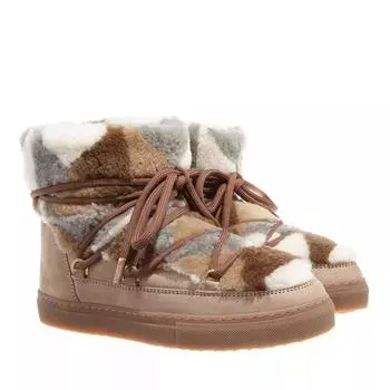 Ботинки shearling patchwork Inuikii, коричневый