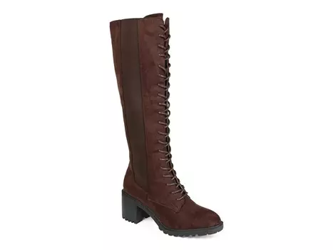 Ботинки широкие Journee Collection Jenicca до икры, коричневый
