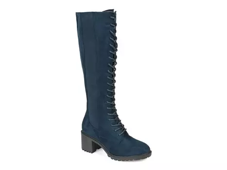 Ботинки широкие Journee Collection Jenicca до икры, темно-синий