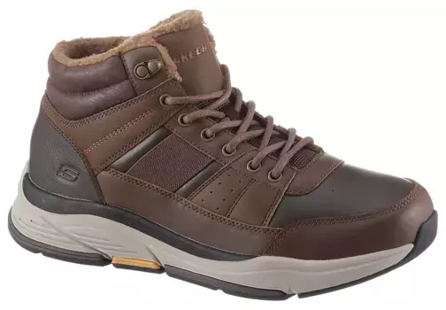 Ботинки Skechers на шнуровке "Бенаго" с уютной теплой подкладкой, коричневый