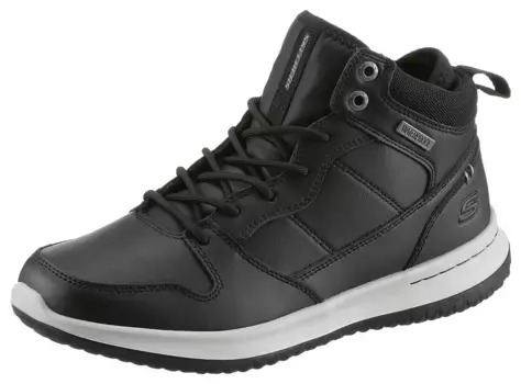 Ботинки Skechers на шнуровке "DELSON SELECTO", с водонепроницаемыми элементами, повседневная обувь, обувь на шнуровке, черный
