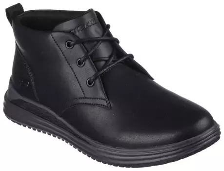 Ботинки Skechers на шнуровке "PROVEN-YERMO", блестящие, черный
