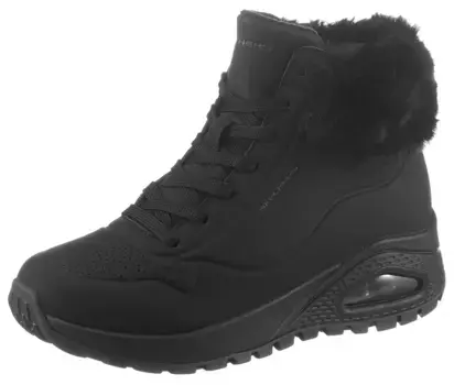 Ботинки Skechers на шнуровке "UNO RUGGED - FALL AIR", кроссовки на танкетке, зимние ботинки, ботинки на шнуровке с функциями Bio Dri, черный