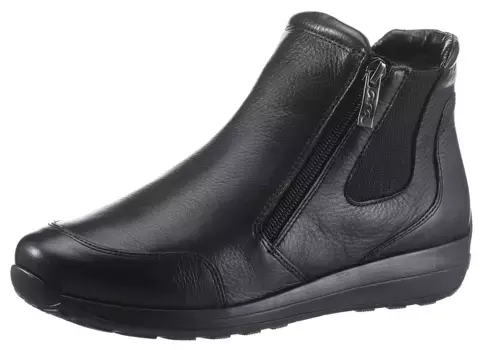 Ботинки-слипоны Ara "OSAKA", с двумя молниями и эластичной вставкой, ширина H, черный