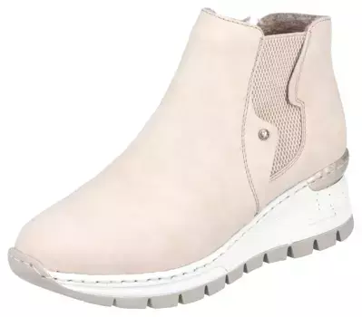 Ботинки-слипоны Rieker с эластичной вставкой, бежевый