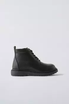 Ботинки со шнуровкой ZARA, черный