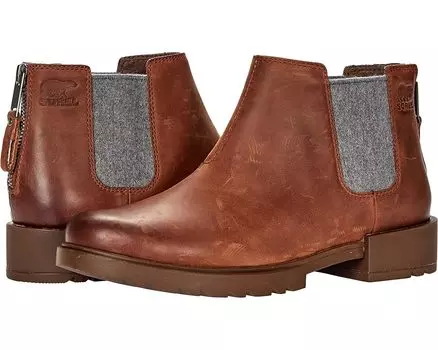 Ботинки SOREL Emelie II Chelsea Heel Zip, цвет Dark Amber/Tobacco