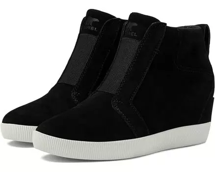 Ботинки SOREL Out N About Pull-On Wedge, цвет Black/Sea Salt