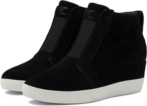Ботинки SOREL Out N About Pull-On Wedge, цвет Black/Sea Salt