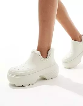 Ботинки Stomp shorty белого цвета Crocs