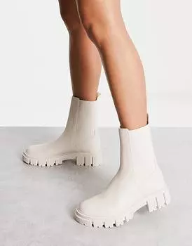 Ботинки Stradivarius Chunky Basic, кремовый
