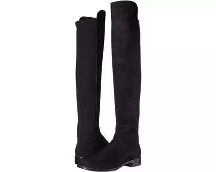 Ботинки Stuart Weitzman The 5050 Boot, цвет Black Suede/Stretch Gabardine