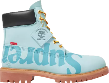 Ботинки Supreme x 6 Inch Premium Waterproof Boot Big Logo - Light Blue, синий