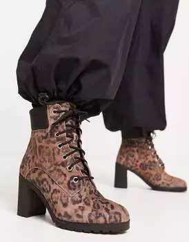 Ботинки Timberland Allington 6 дюймов на шнуровке с леопардовым принтом
