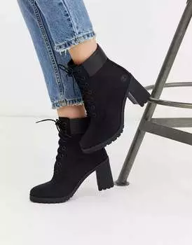 Ботинки Timberland Allington на 6-дюймовом каблуке из черной кожи нубука