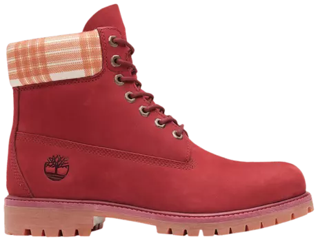 Ботинки Timberland Heritage 6 Inch Waterproof Boot 'Plaid - Dark Red', красный