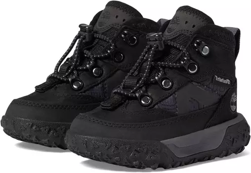 Ботинки Timberland Kids GreenStride Motion 6" Mid Fabric/Leather Waterproof, цвет Black Nubuck