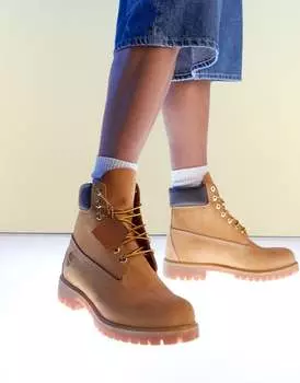 Ботинки Timberland Premium 6 дюймов из нубука пшеничного цвета