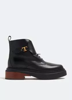 Ботинки Tod'S Leather Ankle, черный