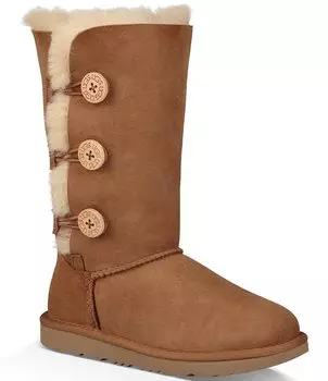 Ботинки UGG Bailey Button Triplet II для девочек (молодежь), коричневый