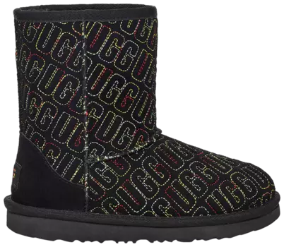 Ботинки UGG Classic II Boot Kids 'Graphic Stitch - Black', черный