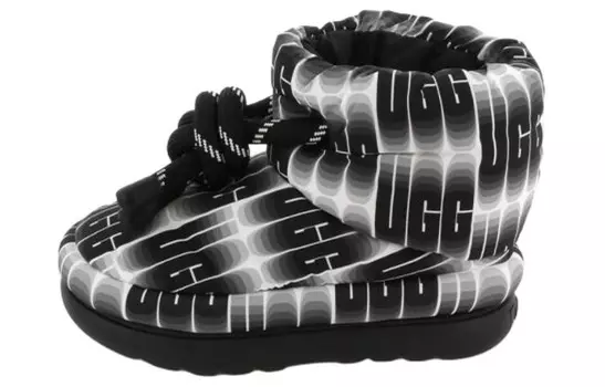 Ботинки UGG Classic Maxi Wavelength Short Boot Black White Women's