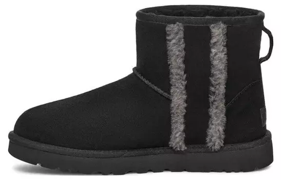 Ботинки UGG Classic Mini Shearling Logo 'Black' Women's