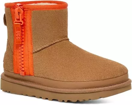 Ботинки UGG Classic Mini Zipper Tape Logo, цвет Chestnut