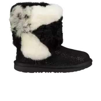 Ботинки UGG Classic Short Patchwork Fluff Boot Kids Black, черный