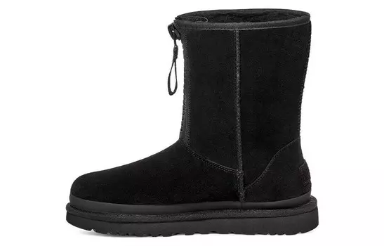 Ботинки UGG Classic Short Zipper Tape Logo Boot 'Black' Women's