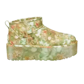 Ботинки UGG Collina Strada x Classic Ultra Mini Platform Boot Green Floral, зеленый