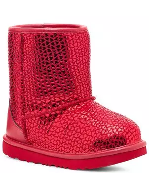 Ботинки UGG Girls' Classic II Gel Hearts (Молодежные), красный