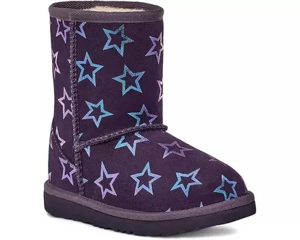 Ботинки UGG Kids Classic II Iridescent Stars, цвет Nightshade/Purple Iridescent