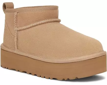 Ботинки UGG Kids Classic Ultra Mini Platform (Little Kid/Big Kid), песочный