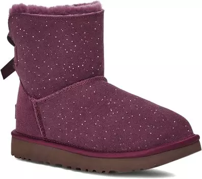 Ботинки UGG Mini Bailey Bow Metallic Spots, цвет Pinot Noir
