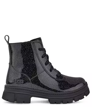 Ботинки UGG с блестками на шнуровке для девочек Ashton (Молодежные), черный