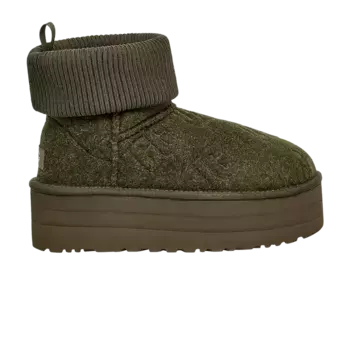 Ботинки UGG Wmns Classic Mini Platform Felted Boot Forest Night, зеленый